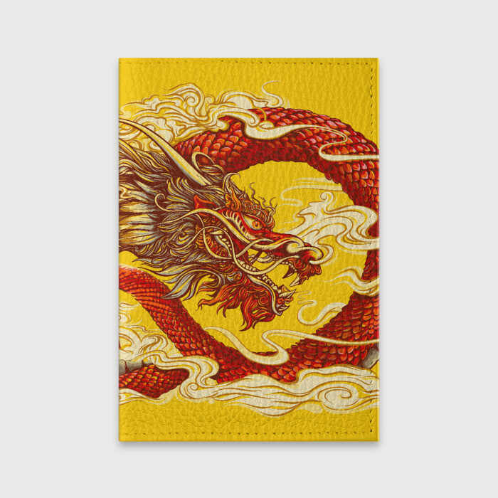 Обложка для паспорта матовая кожа Китайский Дракон, China Dragon фото