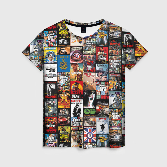 Женская футболка 3D Rockstar Games Posters pattern фото