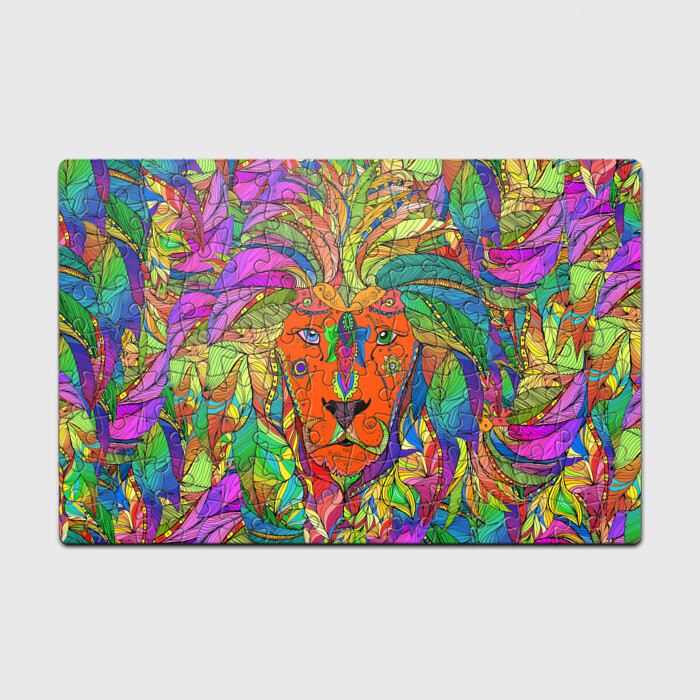 Головоломка Пазл магнитный 126 элементов Лев шаман фото