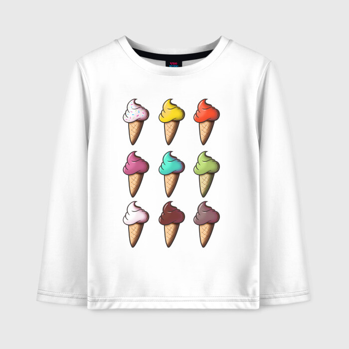 Детский лонгслив хлопок Мороженки фото