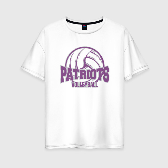Женская футболка хлопок Oversize Патриоты Волейбола фото