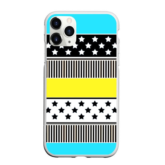 Чехол для iPhone 11 Pro матовый Неоновый яркий полосатый узор фото