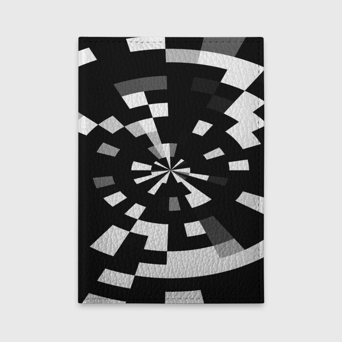 Обложка для автодокументов Черно-белый фон иллюзии фото