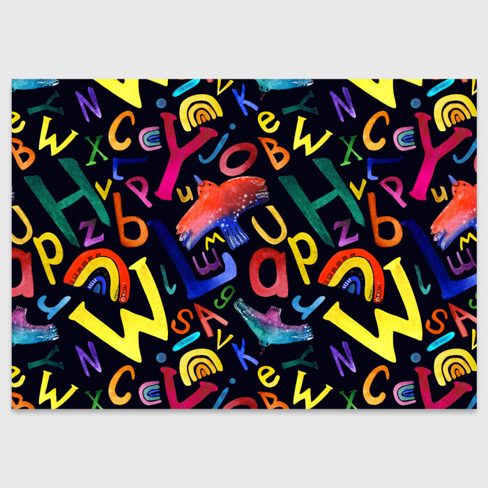 Поздравительная открытка Буквы английского алфавита фото