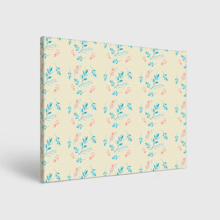 Холст прямоугольный Нежные листочки на бежевом фото