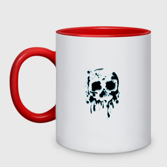 Кружка двухцветная Черный череп фото