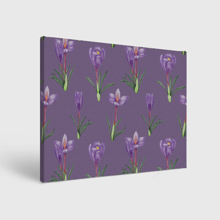 Холст прямоугольный Цветы шафрана на фиолетовом фото