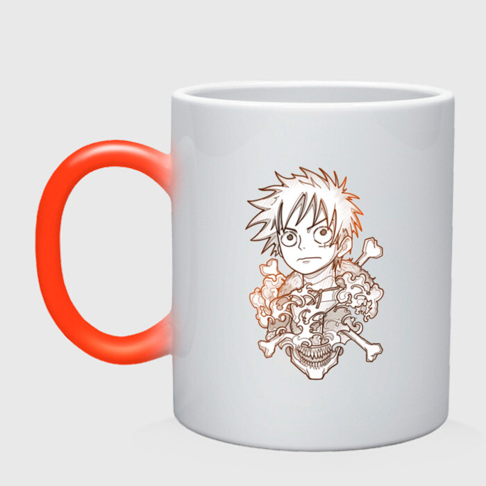 Кружка хамелеон Луффи король пиратов One piece фото