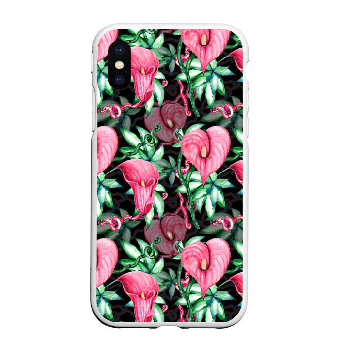 Чехол для iPhone XS Max матовый Цветы в райском саду фото