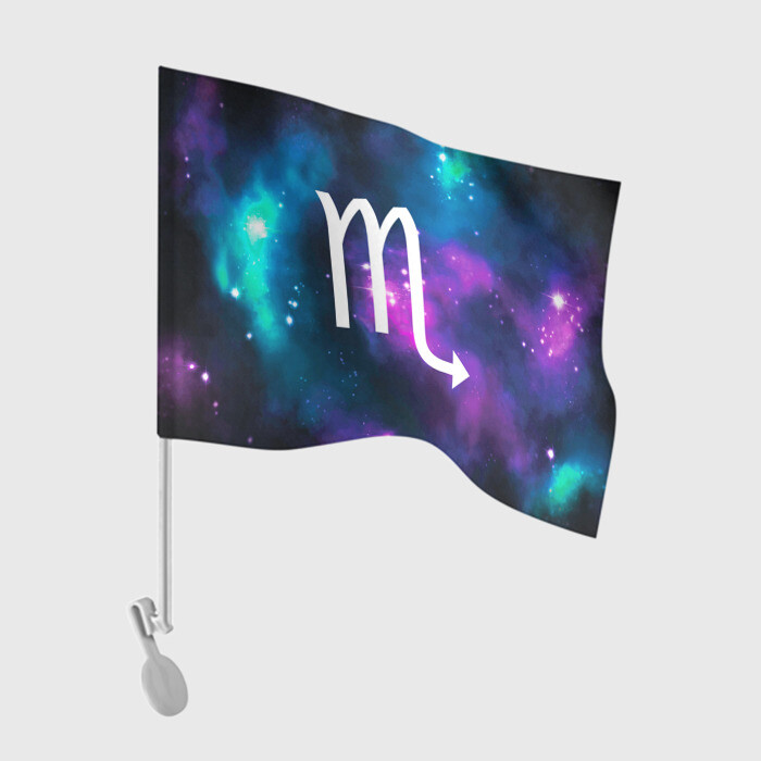 Флаг для автомобиля Скорпион / Scorpio, Знак зодиака фото
