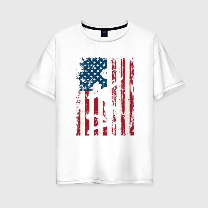 Женская футболка хлопок Oversize USA Volleyball фото