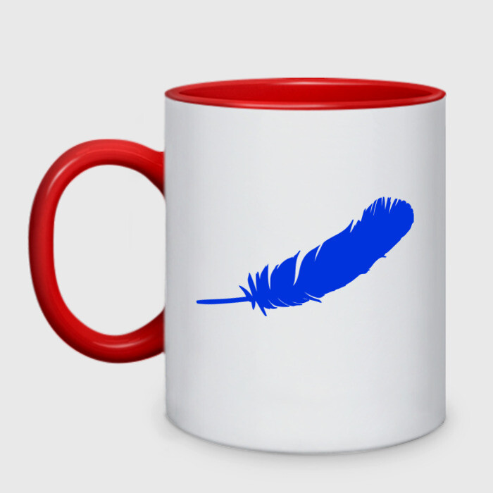 Кружка двухцветная Blue Origin logo перо фото