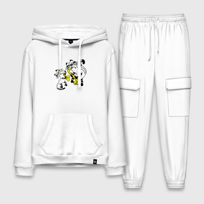 Мужской костюм хлопок с толстовкой Кошачий джаз фото