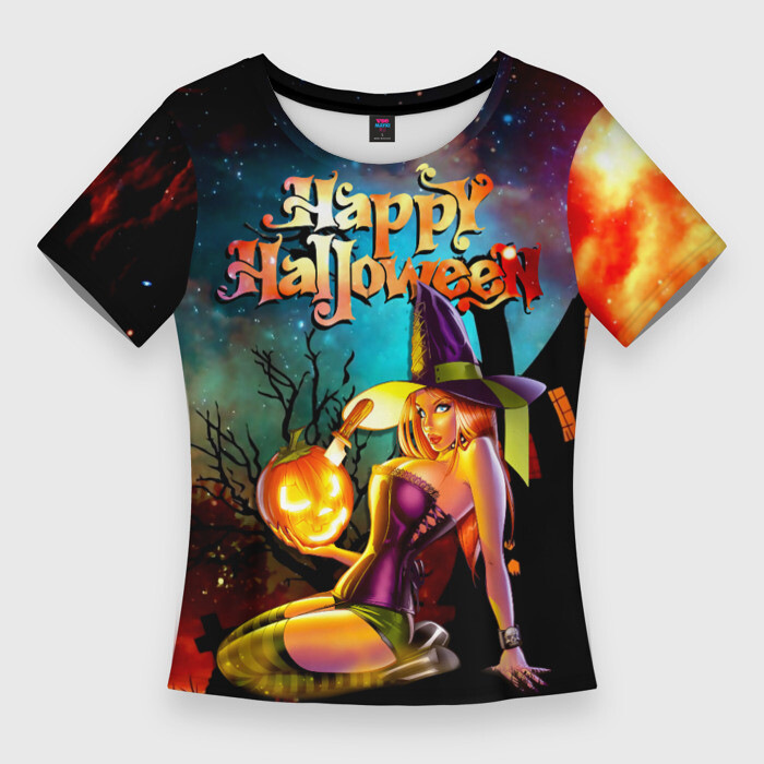 Женская футболка 3D Slim Молодая колдунья фото