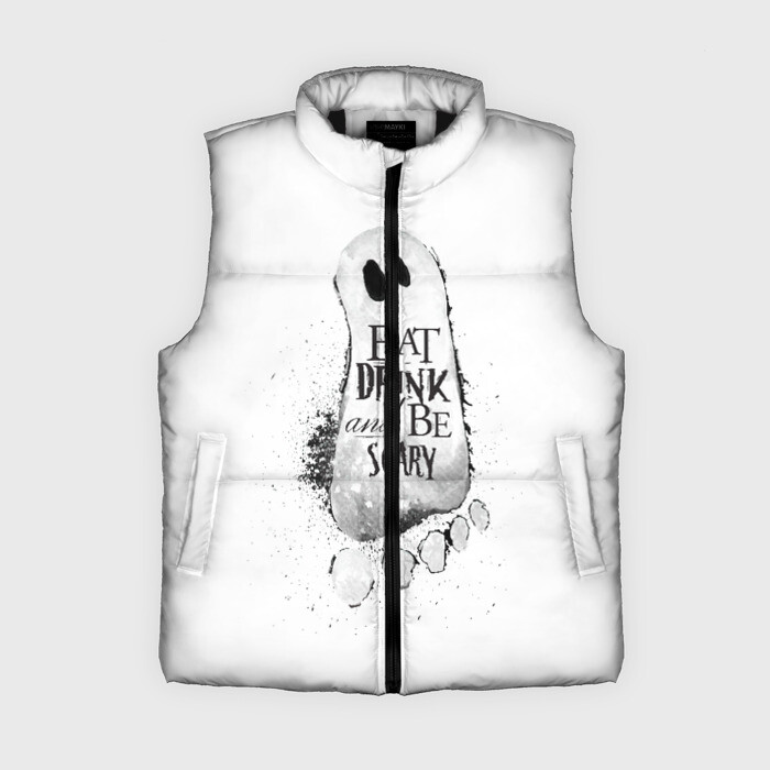 Женский жилет утепленный 3D Добродушное приведение (белый, полиэстер) фото