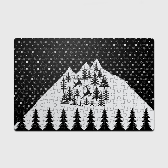 Головоломка Пазл магнитный 126 элементов Северные Олени в Горах фото