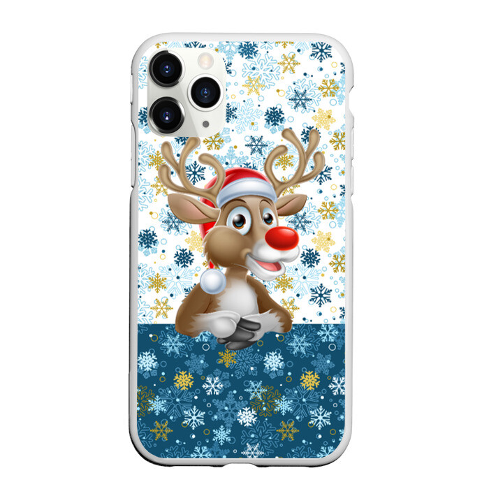 Чехол для iPhone 11 Pro матовый Весёлый Оленёнок фото