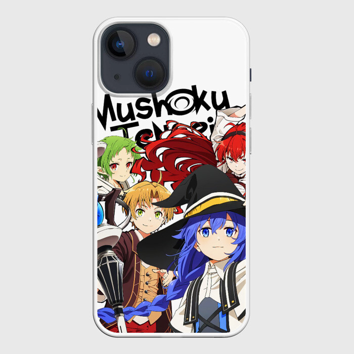 Чехол для iPhone 13 mini Реинкарнация безработного: Рудеус, Эрис, Рокси, Сильфи (Mushoku Tensei) фото