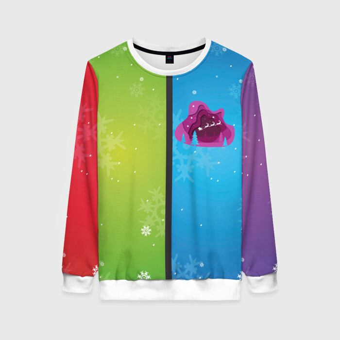 Женский свитшот 3D Цветное рождество Snowflake фото