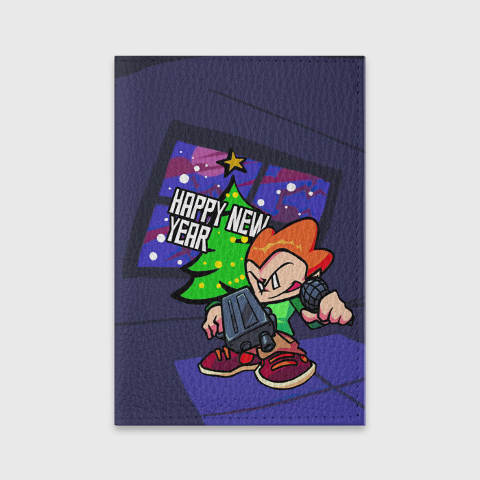 Обложка для паспорта матовая кожа Новогодний Пико фото