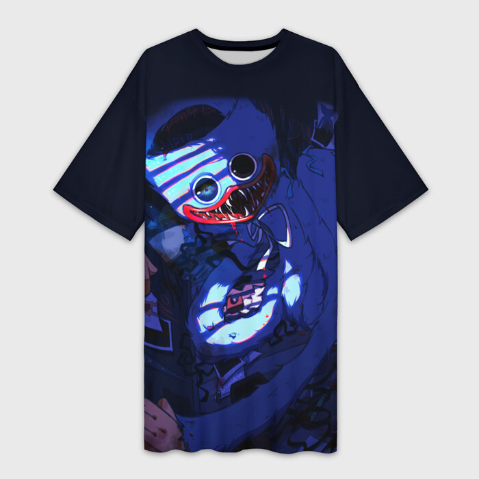 Платье-футболка 3D POPPY PLAYTIME BLUE  ПОППИ ПЛЕЙТАЙМ фото