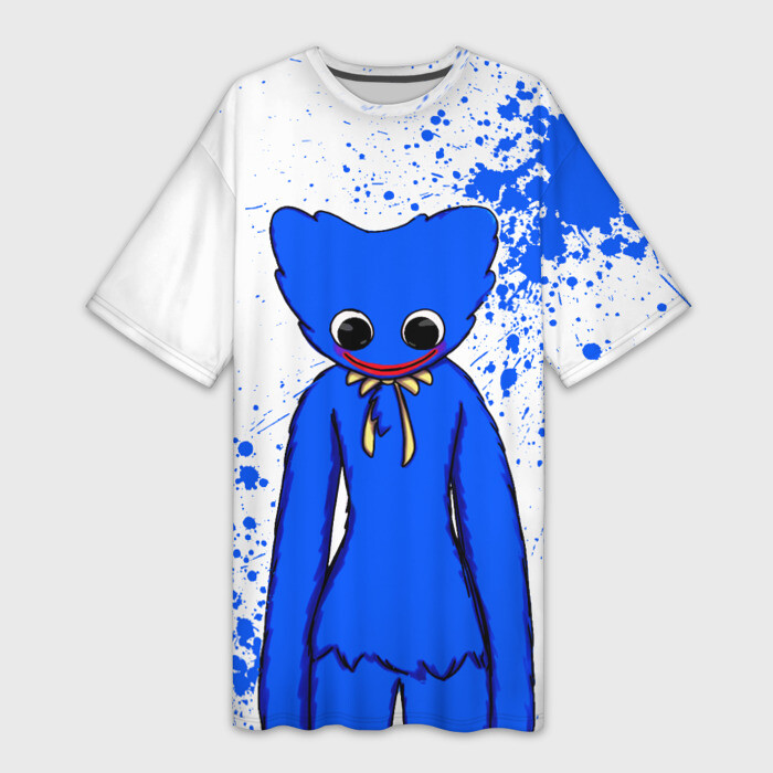 Платье-футболка 3D POPPY PLAYTIME BLUE  ИГРА ПОППИ ПЛЕЙТАЙМ ХАГГИ ВАГГИ фото