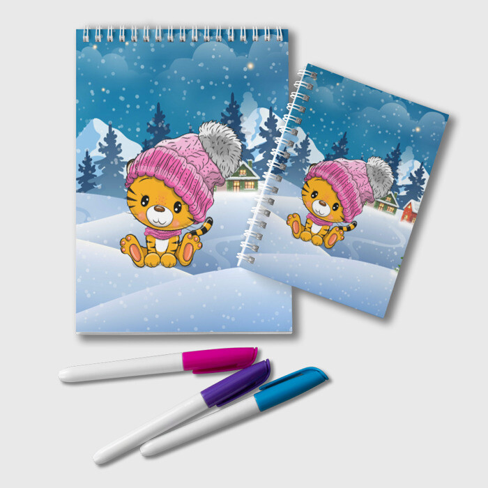 Блокнот Новый год 2022 Тигренок в шапочке фото