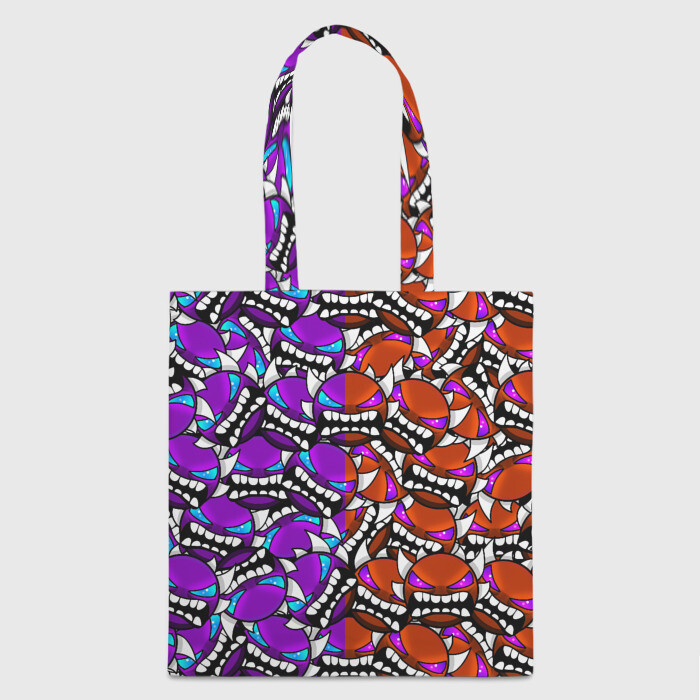 Шоппер 3D GEOMETRY DASH УРОВНИ КРАСНЫЙ И ФИОЛЕТОВЫЙ фото