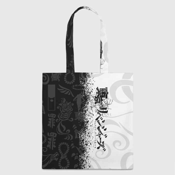 Шоппер 3D ТОКИЙСКИЕ МСТИТЕЛИ ЛОГО ЧЁРНО БЕЛОЕ фото