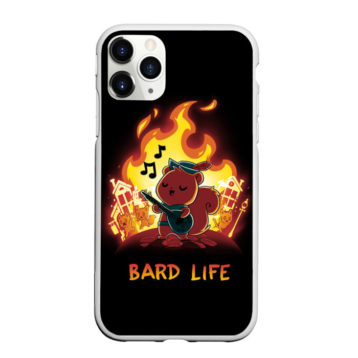 Чехол для iPhone 11 Pro матовый Белка играет музыку фото