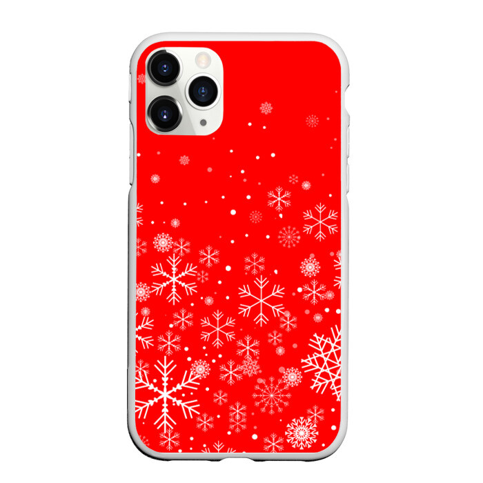 Чехол для iPhone 11 Pro матовый Летящие снежинки фото