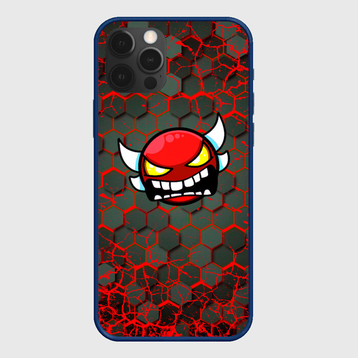 Чехол для iPhone 12 Pro Max Geometry Dash красные соты фото