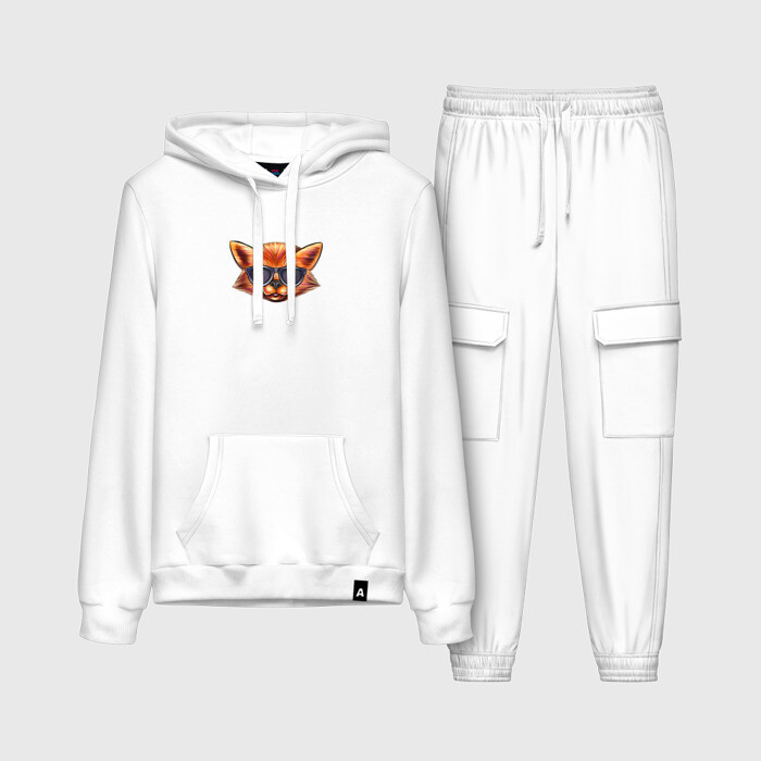 Женский костюм хлопок (с толстовкой) Лис в очках фото