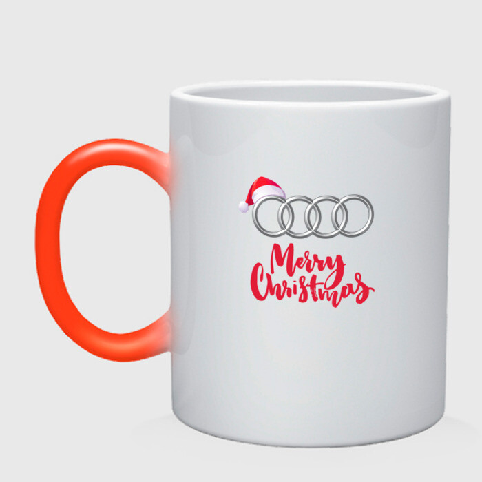 Кружка хамелеон AUDI MERRY CHRISTMAS фото