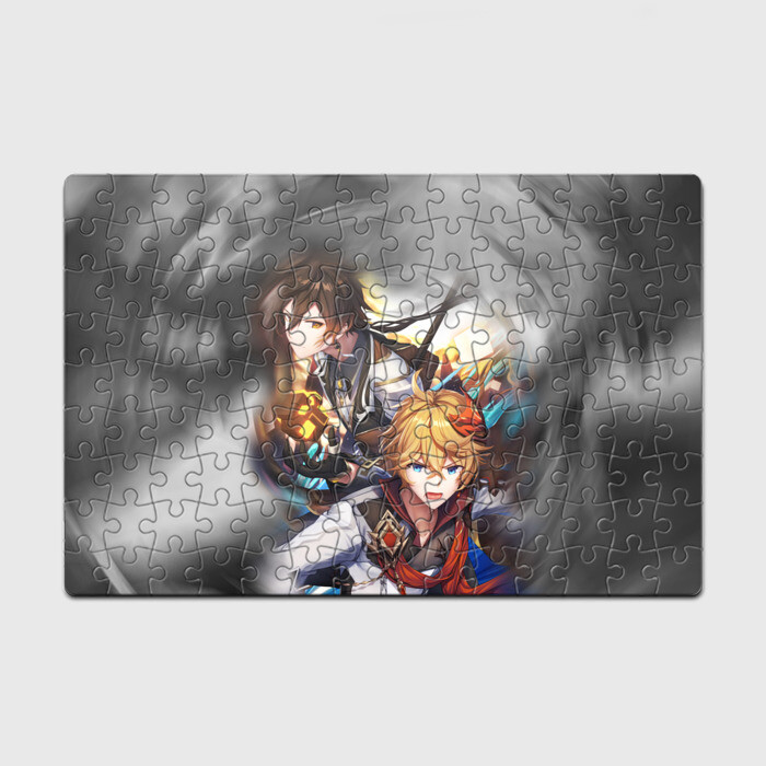 Головоломка Пазл магнитный 126 элементов ЧЖУН ЛИ И ТАРТАЛЬЯ GENSHIN IMPACT ГЕНШИН ИМПАКТ ГЕРОИ фото