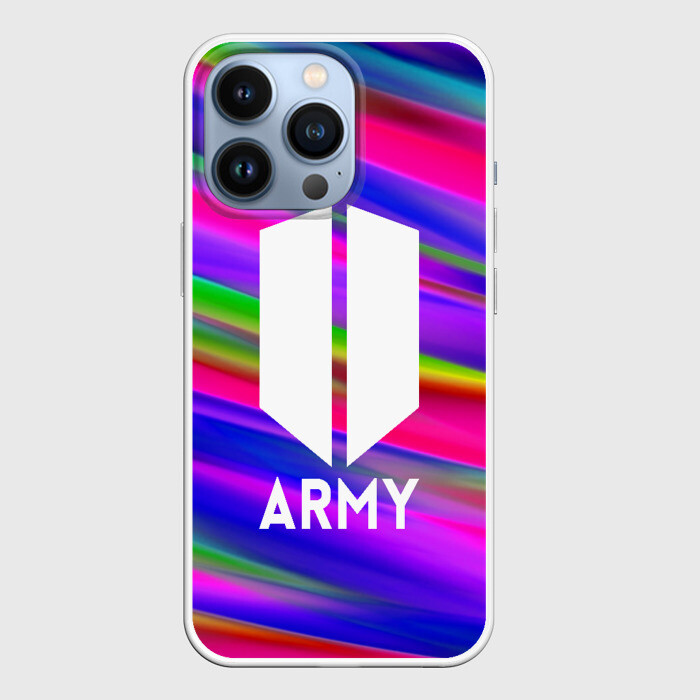 Чехол для iPhone 13 Pro BTS | ARMY | RAIBOW фото