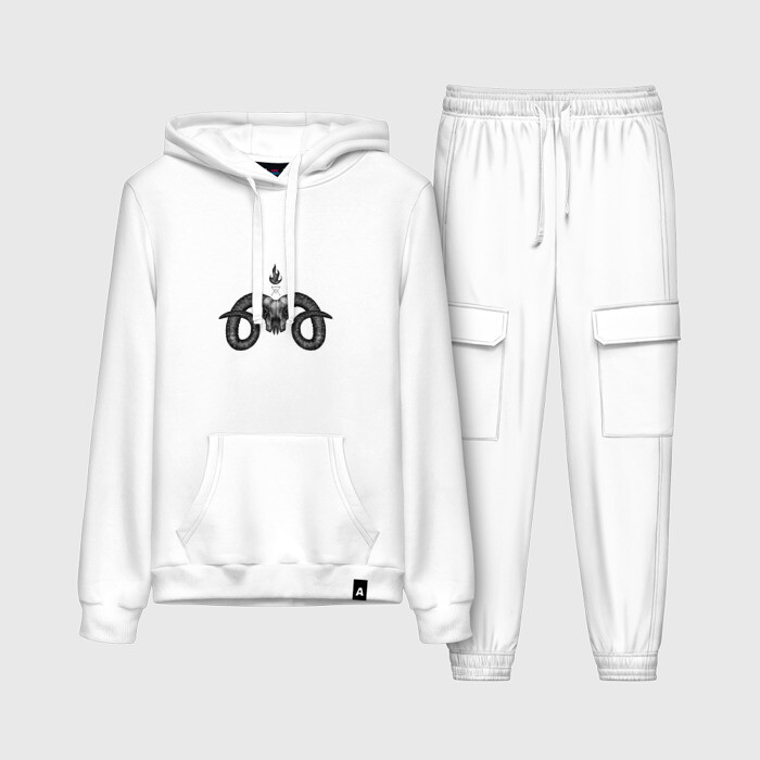 Женский костюм хлопок (с толстовкой) Evil Goat Skull фото