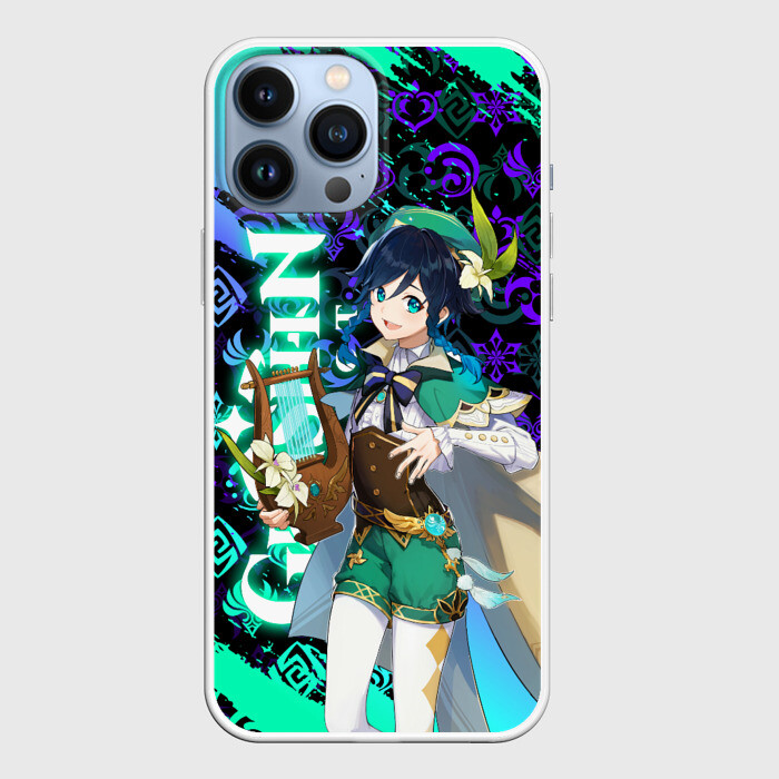 Чехол для iPhone 13 Pro Max VENTI GI GENSHIN IMPACT NEON SYMBOL фото