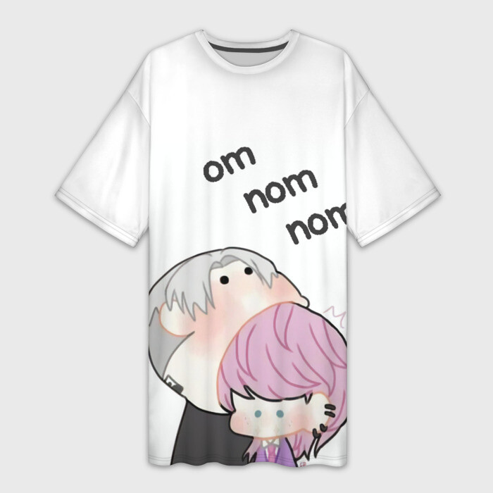 Платье-футболка 3D om nom nom фото