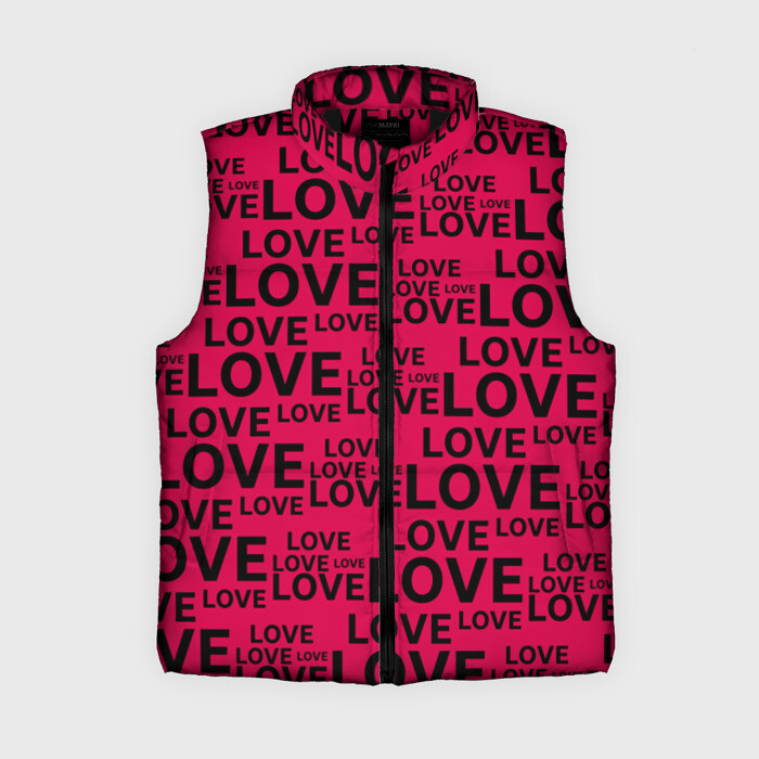 Женский жилет утепленный 3D LОVE | ЛЮБОВЬ фото