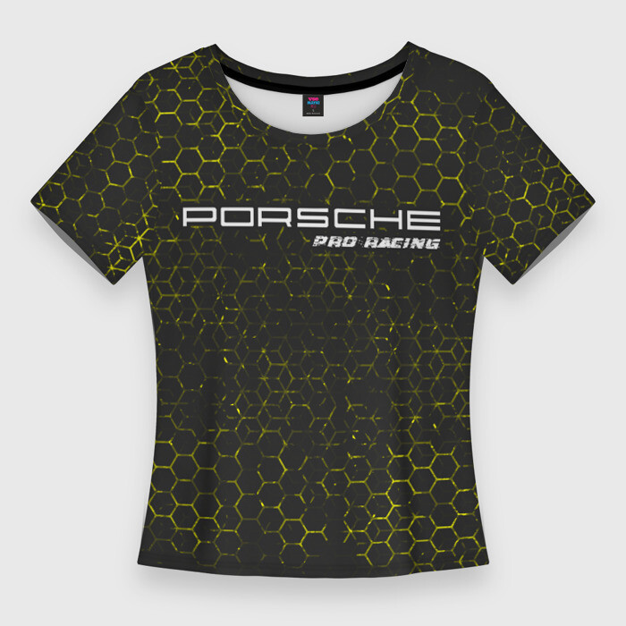 Женская футболка 3D Slim PORSCHE  Pro Racing  Соты фото