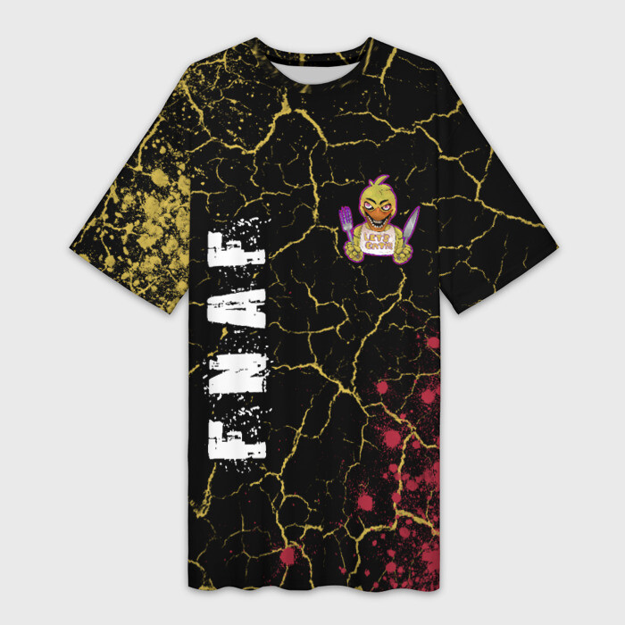 Платье-футболка 3D FIVE NIGHTS AT FREDDY S  ЧИКА + Краска фото