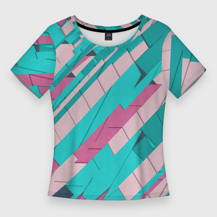 Женская футболка 3D Slim Striped фото