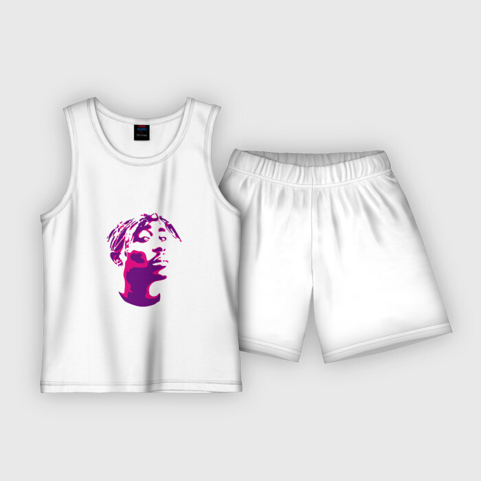 Детская пижама с шортами хлопок 2pac in pink фото